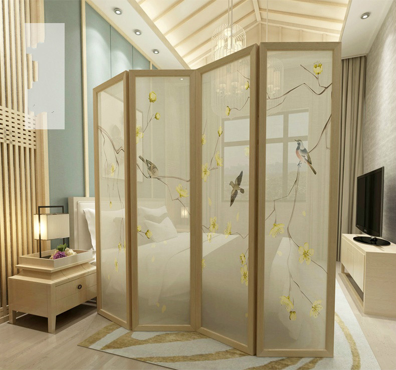 精致油畫屏風(fēng)，秀麗中式屏風(fēng)