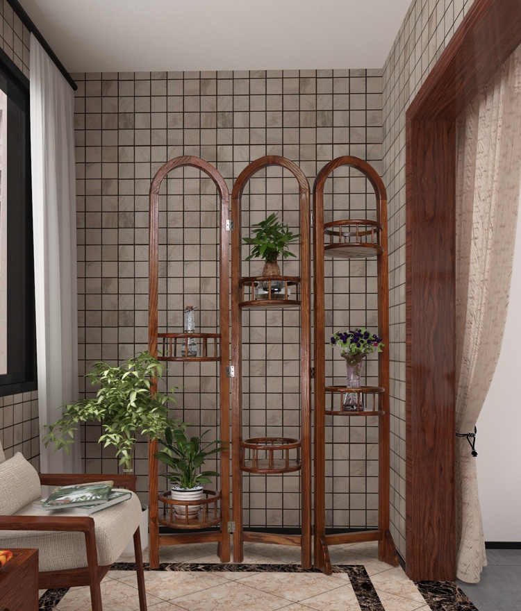 簡約花藝雅韻屏風(fēng)，百搭中式屏風(fēng)