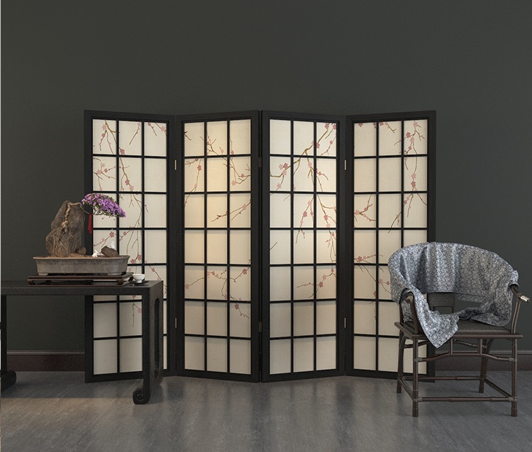 梅花油布屏風(fēng)，經(jīng)典中式屏風(fēng)