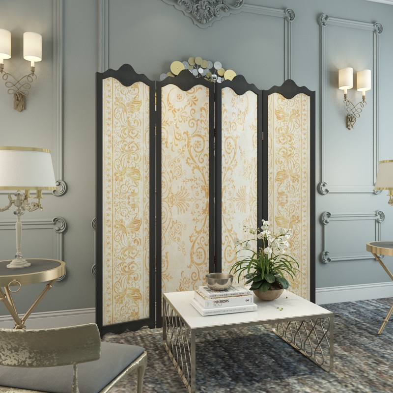 歐式簡約屏風(fēng)，簡約布藝屏風(fēng)