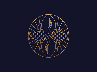 仙風(fēng)道骨白鶴logo，精致典雅logo圖片