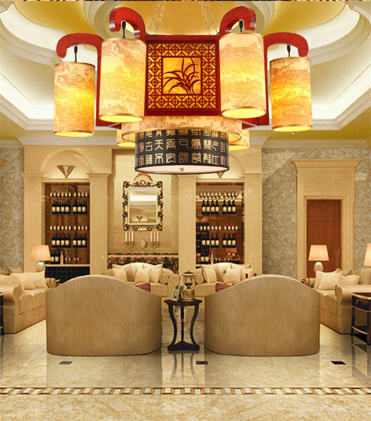 水墨國(guó)畫典雅燈具，精致雅韻燈具設(shè)計(jì)