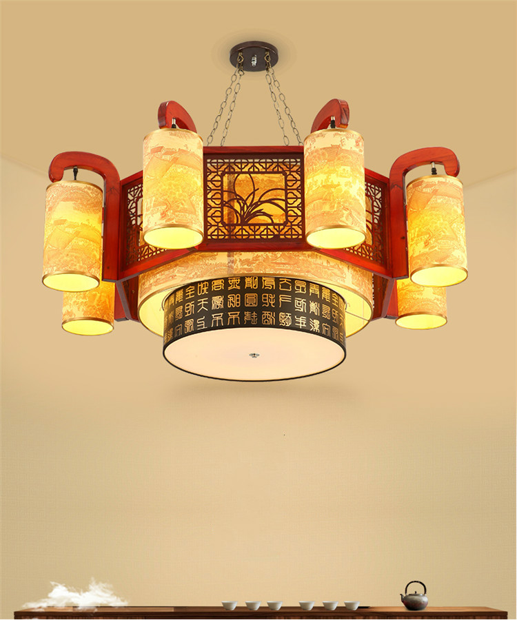 水墨國(guó)畫典雅燈具，精致雅韻燈具設(shè)計(jì)