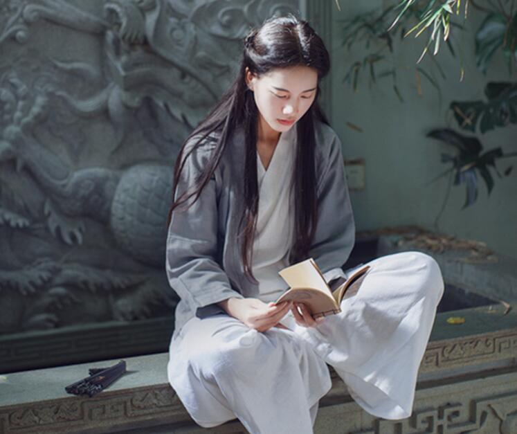 兩款復(fù)古亞麻民國(guó)風(fēng)漢服，白色簡(jiǎn)約中式漢服