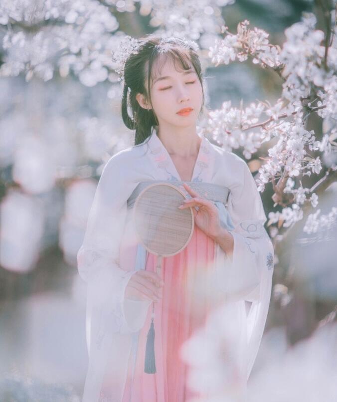 刺繡對襟齊胸襦裙，清新淡雅漢服