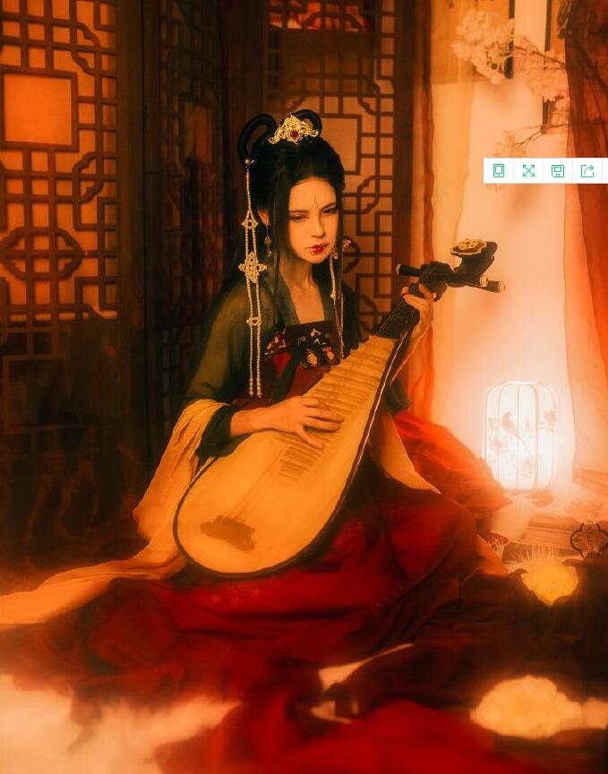 齊胸繡花襦裙對(duì)襟漢服，刺繡紅色印花漢服圖片