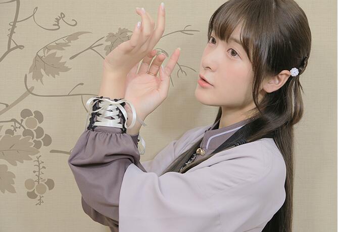 改良版清新唯美漢服，繡花褙子漢服圖片