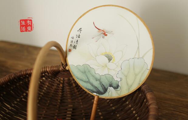 古典漢風(fēng)宮廷團(tuán)扇，清新文藝復(fù)古圓扇子