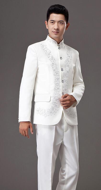 青年修身中山裝，立領(lǐng)中山裝演出服