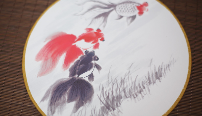 福連文苑宮扇女式團(tuán)扇，古風(fēng)工藝漢服古典扇子圖