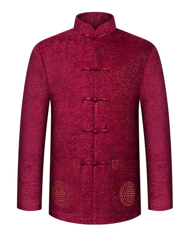 中老年人款仿唐中山裝，福連文苑復古刺繡中山裝