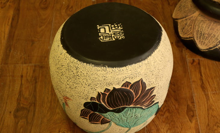 創(chuàng)意田園福連文苑魚缸茶幾家具荷香凳子