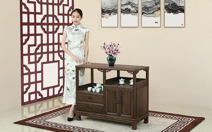 明清古典雞翅木柜子，中式仿古實木原木儲物柜