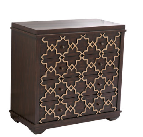 新古典實木四斗柜子，擦色工藝收納柜子