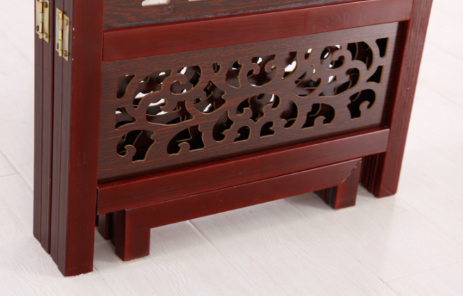 兩色中式仿古隔斷屏風(fēng)，實(shí)木鏤空雙面屏風(fēng)