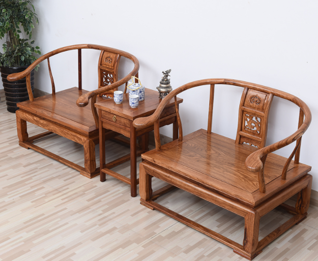 簡(jiǎn)約花梨木禪椅，中式雕花太師椅
