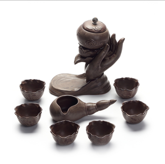 原創(chuàng)陶瓷泡茶自動茶具，佛手蓮花功夫茶具