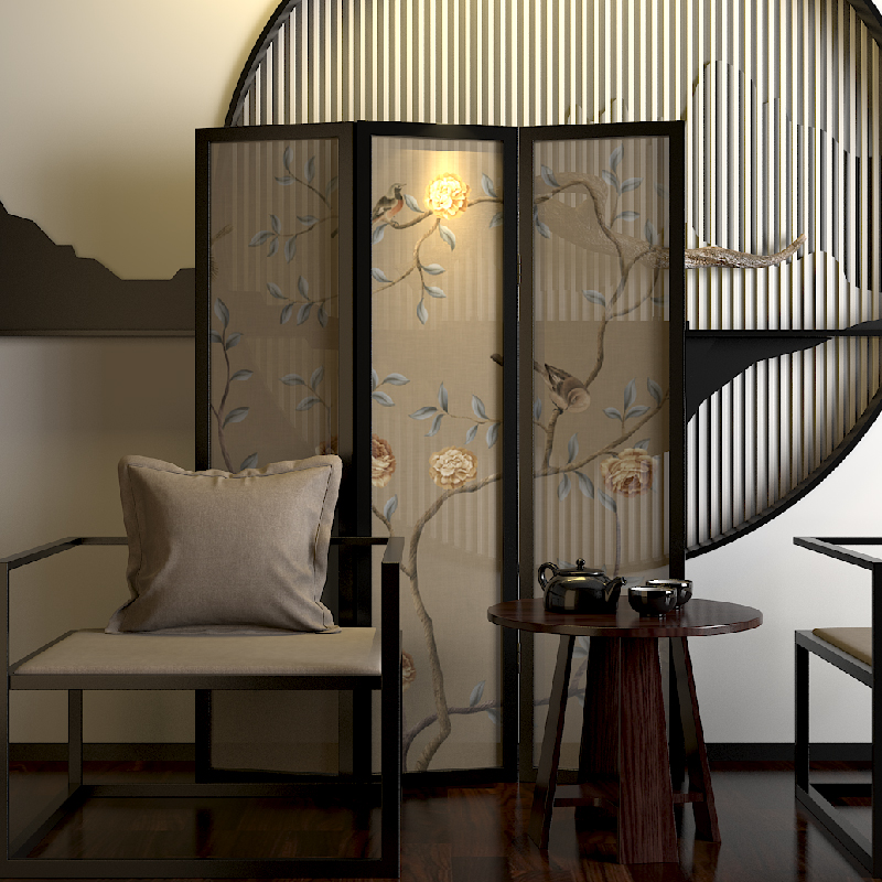 五款簡約大方屏風(fēng)，清新印花屏風(fēng)隔斷