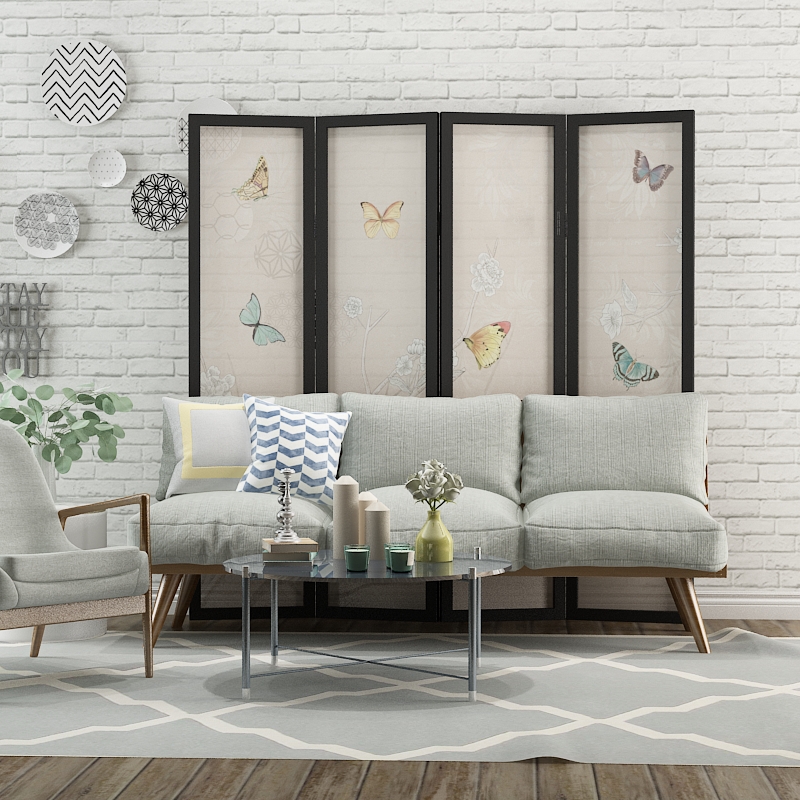 五款簡約大方屏風(fēng)，清新印花屏風(fēng)隔斷