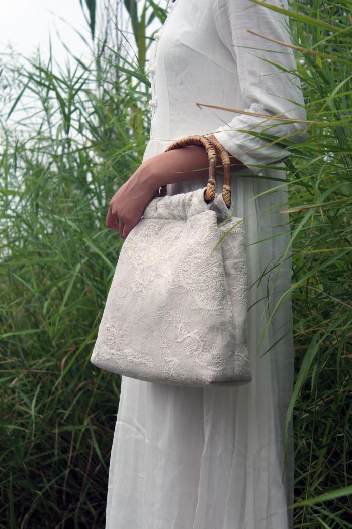 清新脫俗手工包，福連文苑刺繡手工包包