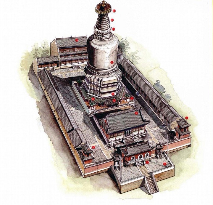 穿墻透壁，手繪中國古代經(jīng)典古建筑