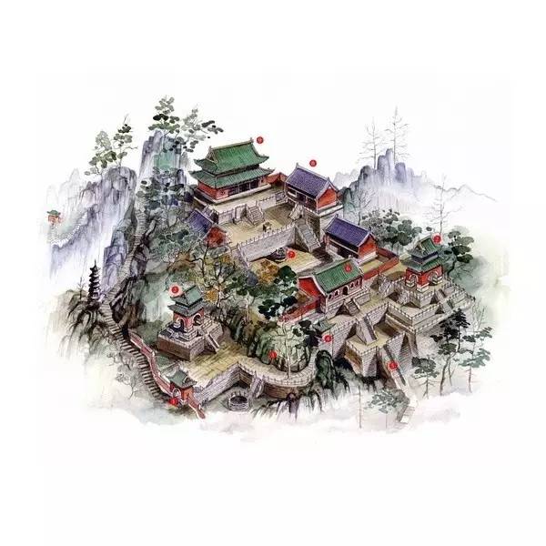 穿墻透壁，手繪中國古代經(jīng)典古建筑