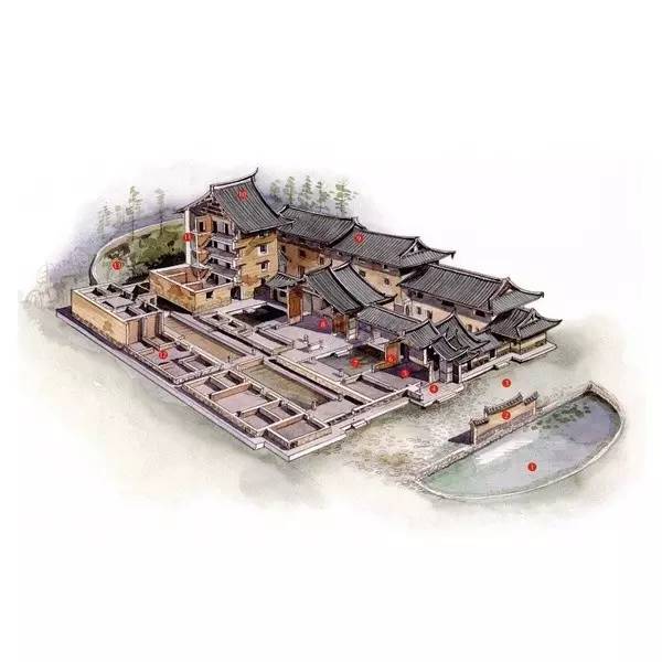 穿墻透壁，手繪中國古代經(jīng)典古建筑