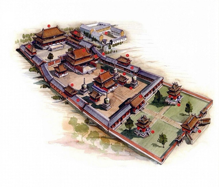 穿墻透壁，手繪中國古代經(jīng)典古建筑