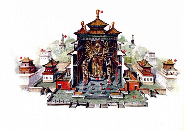 穿墻透壁，手繪中國古代經(jīng)典古建筑