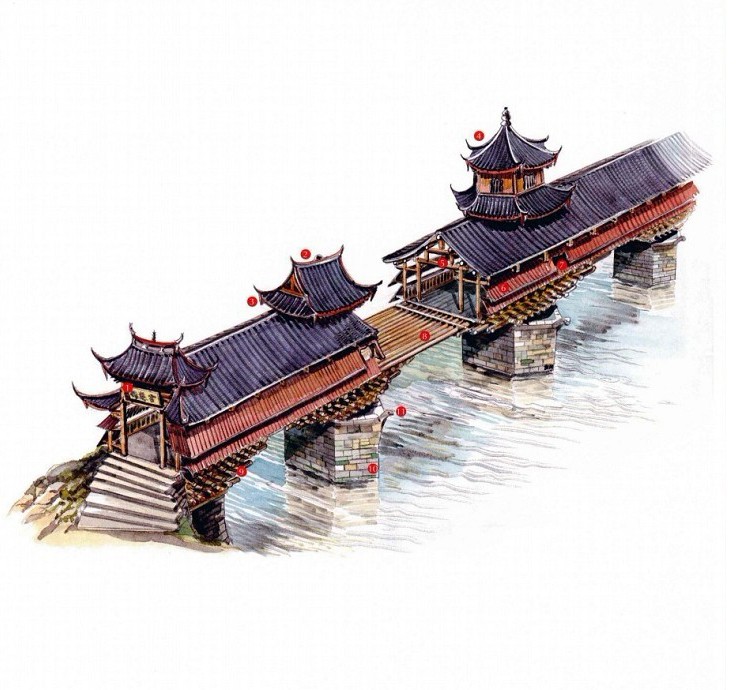 穿墻透壁，手繪中國古代經(jīng)典古建筑