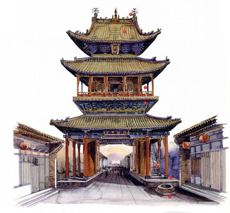 穿墻透壁，手繪中國古代經(jīng)典古建筑