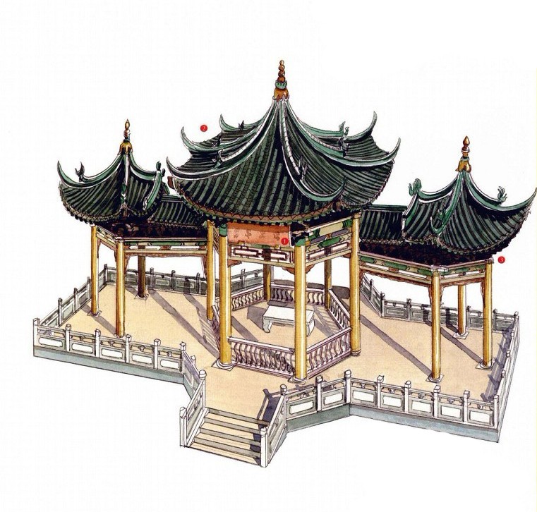 穿墻透壁，手繪中國古代經(jīng)典古建筑