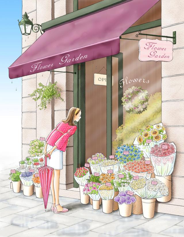 6款文藝清新唯美氣質(zhì)女孩插畫圖片