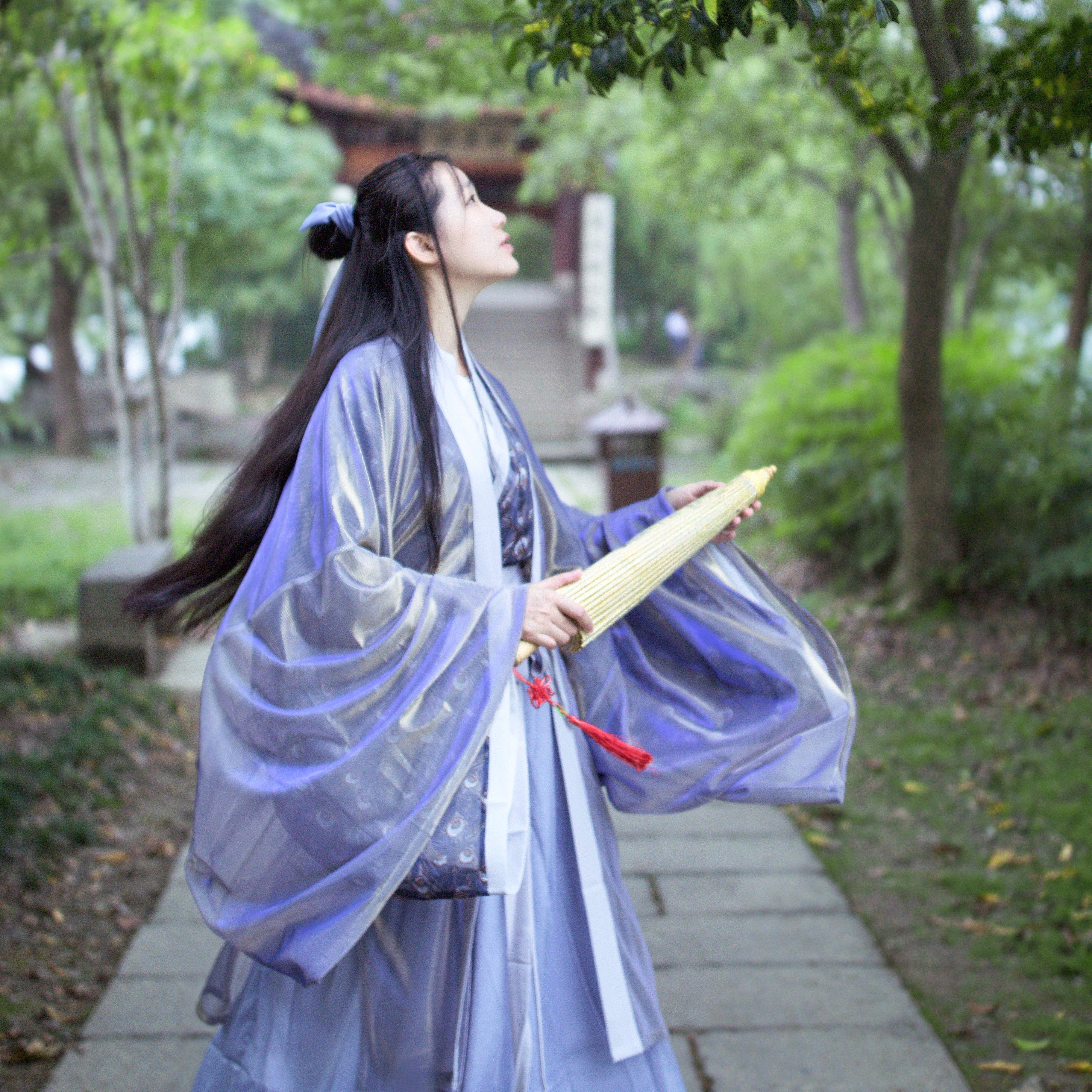 兩重衣齊腰襦裙?jié)h服，清新典雅漢服圖片