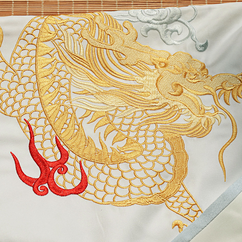 古風(fēng)俠女漢服，龍紋羿射中國(guó)紅漢服