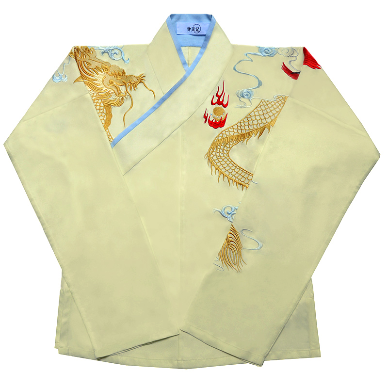 古風(fēng)俠女漢服，龍紋羿射中國(guó)紅漢服