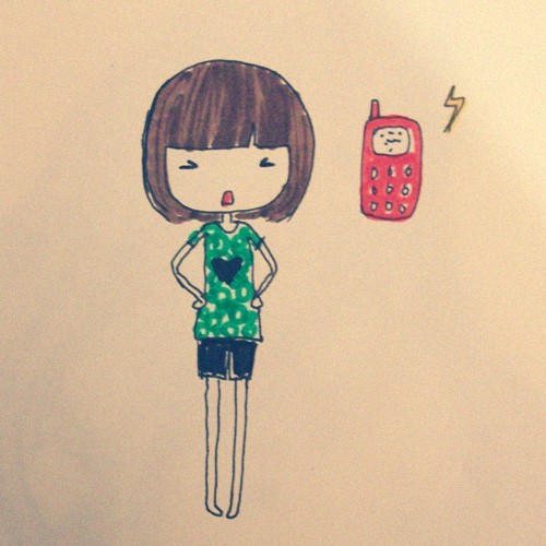 4款簡單手繪插畫圖片，清新可人小女生