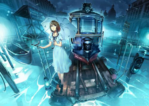 藍(lán)色系唯美插畫圖片