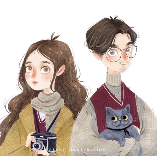 手繪插畫，適合做頭像的插畫