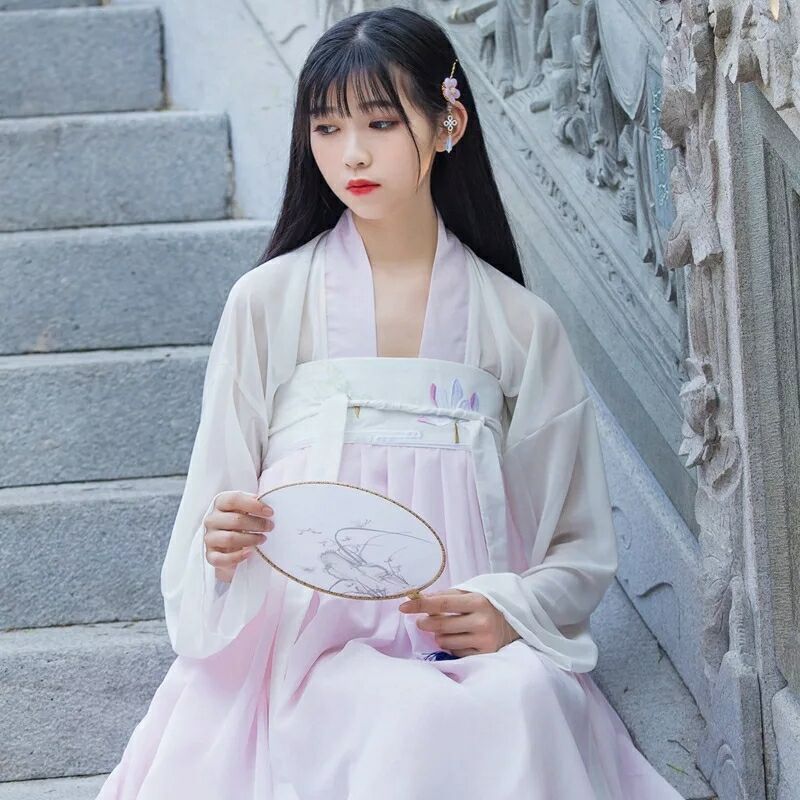 飄逸清新淡雅漢服，福連文苑襦裙廣袖流仙裙