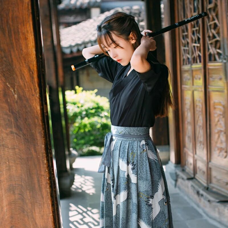 福連文苑江南素兮漢服，復古套裙?jié)h服圖片