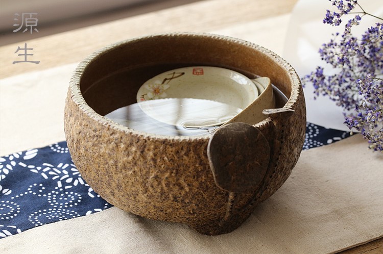 日式陶瓷水盂，可用作茶洗筆洗