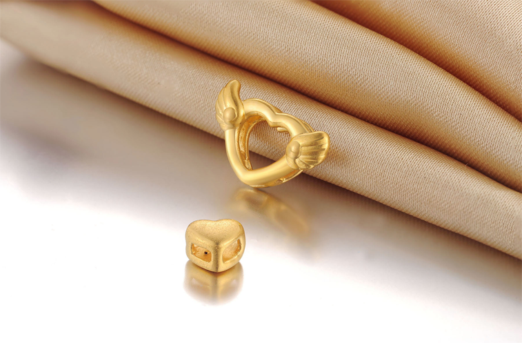 心形天使之戀黃金吊墜