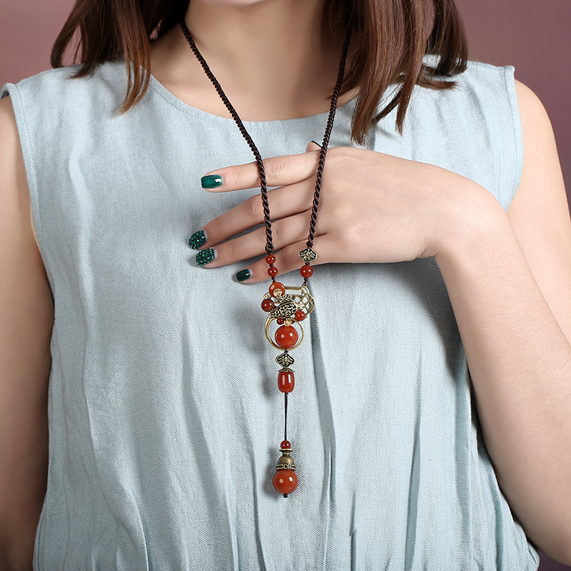 福連文苑紅瑪瑙吊墜