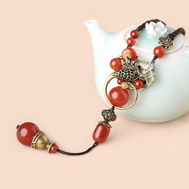 福連文苑紅瑪瑙吊墜