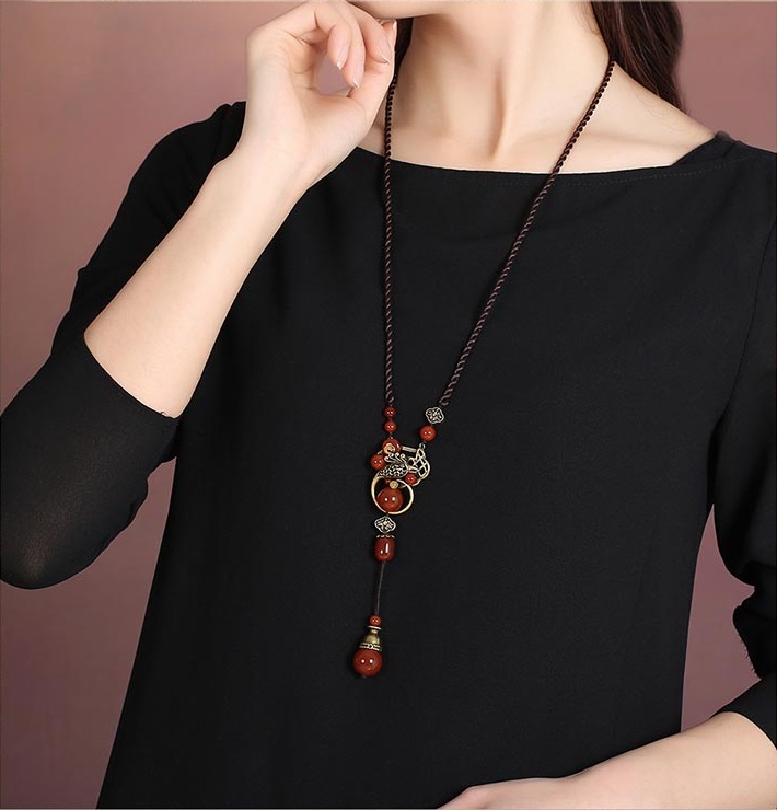 福連文苑紅瑪瑙吊墜