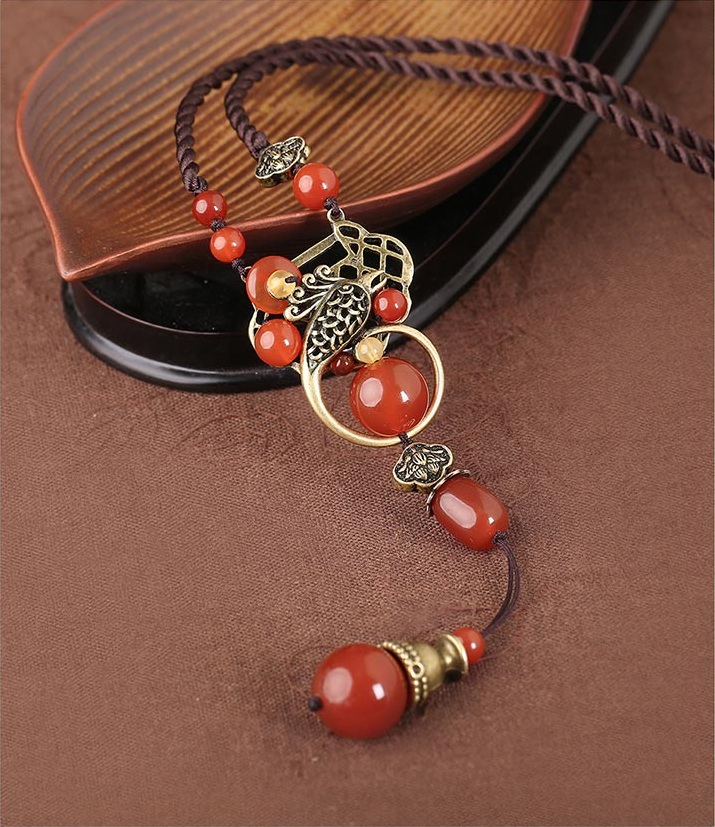 福連文苑紅瑪瑙吊墜