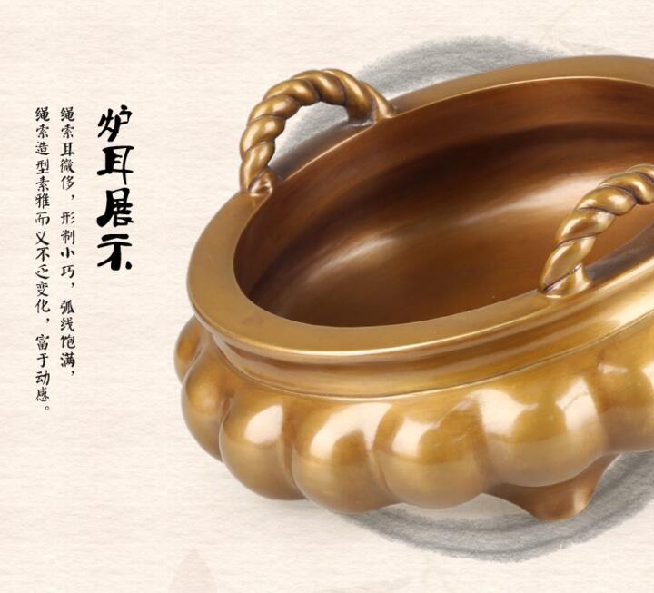 純銅香爐，索耳橘囊爐精銅香爐