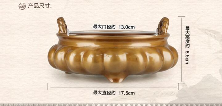 純銅香爐，索耳橘囊爐精銅香爐