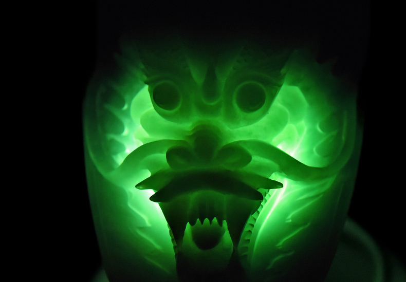 果敢翡翠，藍(lán)水翡翠龍牌玉器